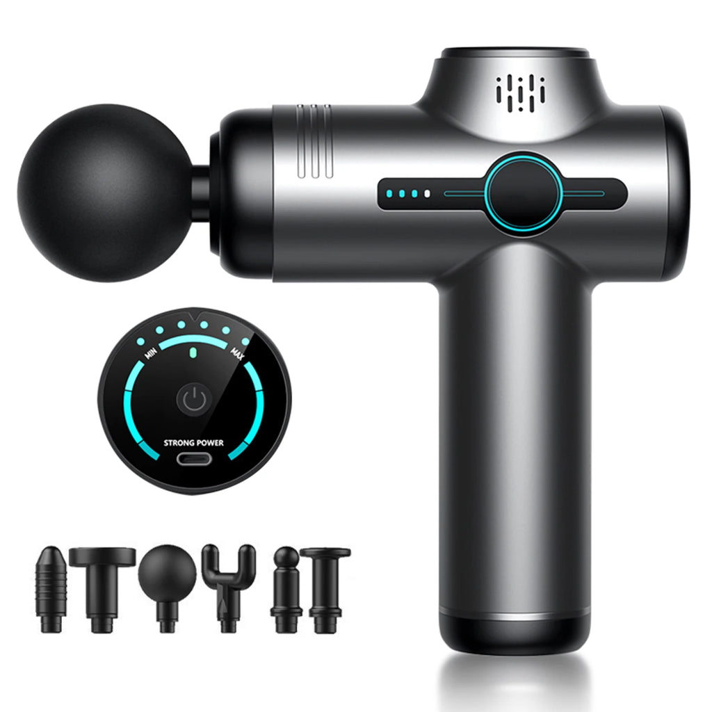 Home Fascia Gun Muscle Relaxation Massage Device Deep Tissue Massage Gun Adjustable Speeds 6 Detachable Massage Heads
