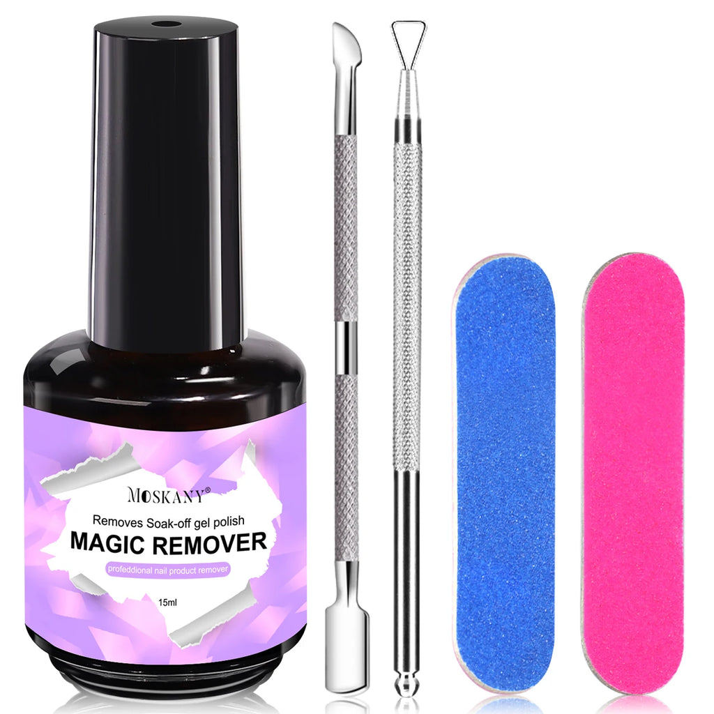 Nail Gel Remover Set 15ml Gel Blast & Soft Gel Remover Professional Not irritation Painless Semi-Permanent Nail Polish Cleaner