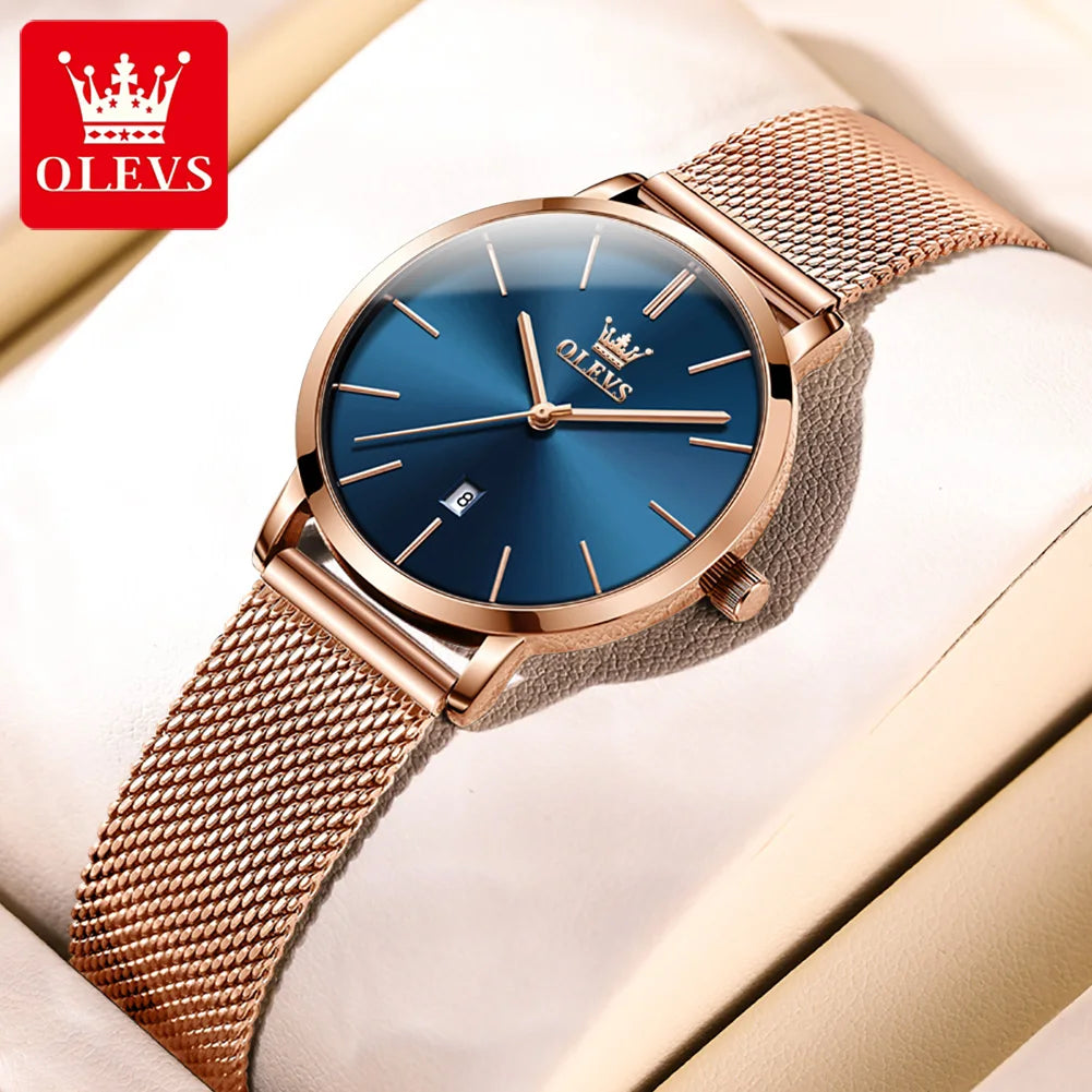 OLEVS Woman Watch 5869 Elegant Fashion Quartz Wristwatch Waterproof Date Watches For Woman Set Bracelet Watch Box Gifts Original