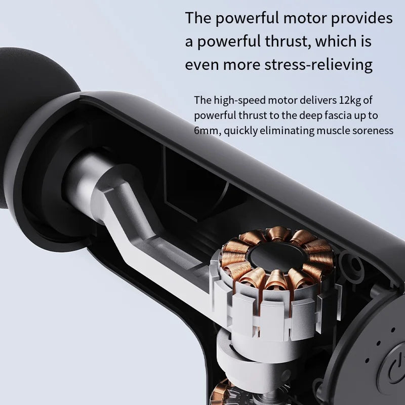 Mini USB Electric Massage Gun Deep Tissue Facial Massgaer 8 Heads Arms Back Leg Muscle Relaxing For Body Back Arm Sport Fitness