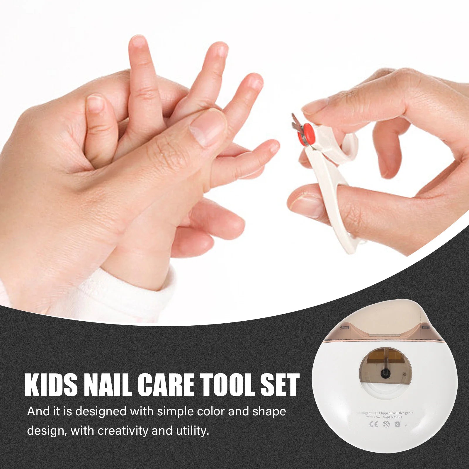 1Set Electric Kids Nail Trimmer Durable Material Lightweight Portable Nail Care Kit Safe Efficient Children Manicure