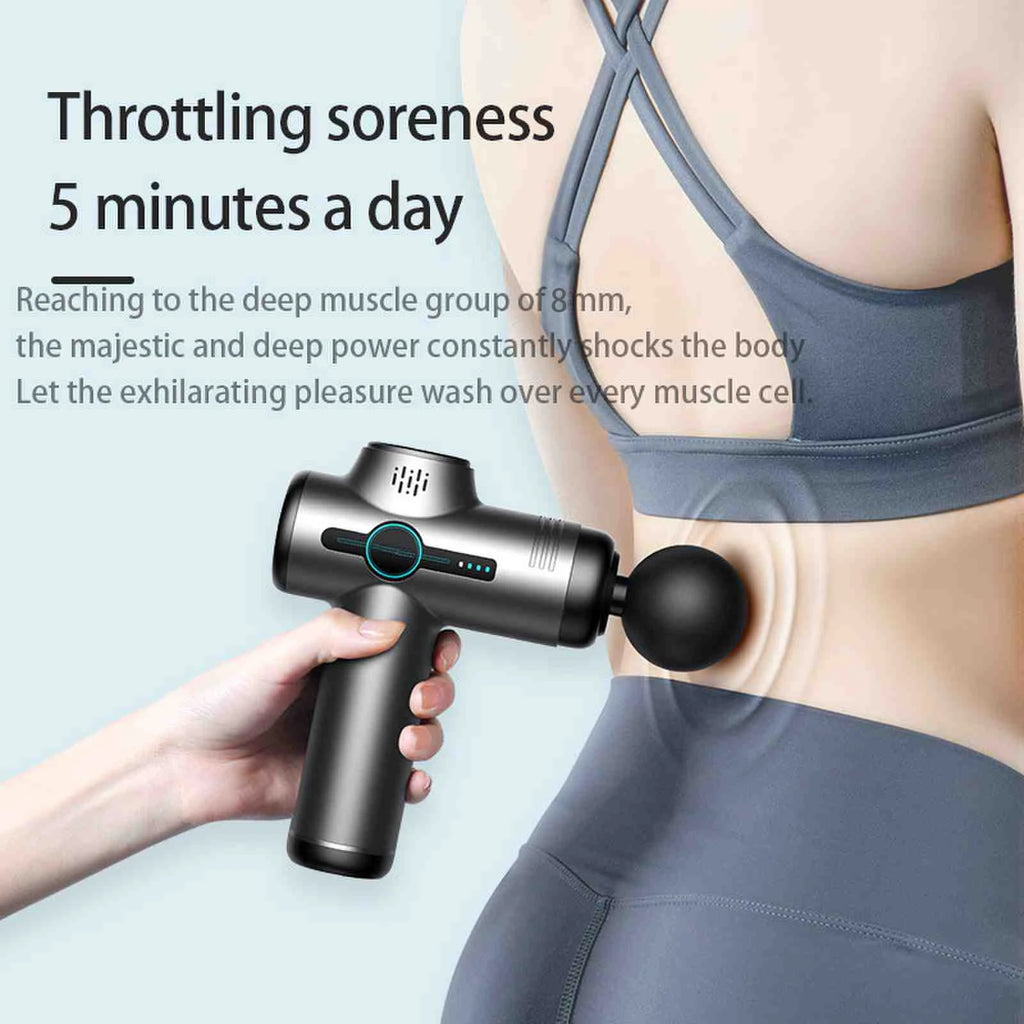 Home Fascia Gun Muscle Relaxation Massage Device Deep Tissue Massage Gun Adjustable Speeds 6 Detachable Massage Heads