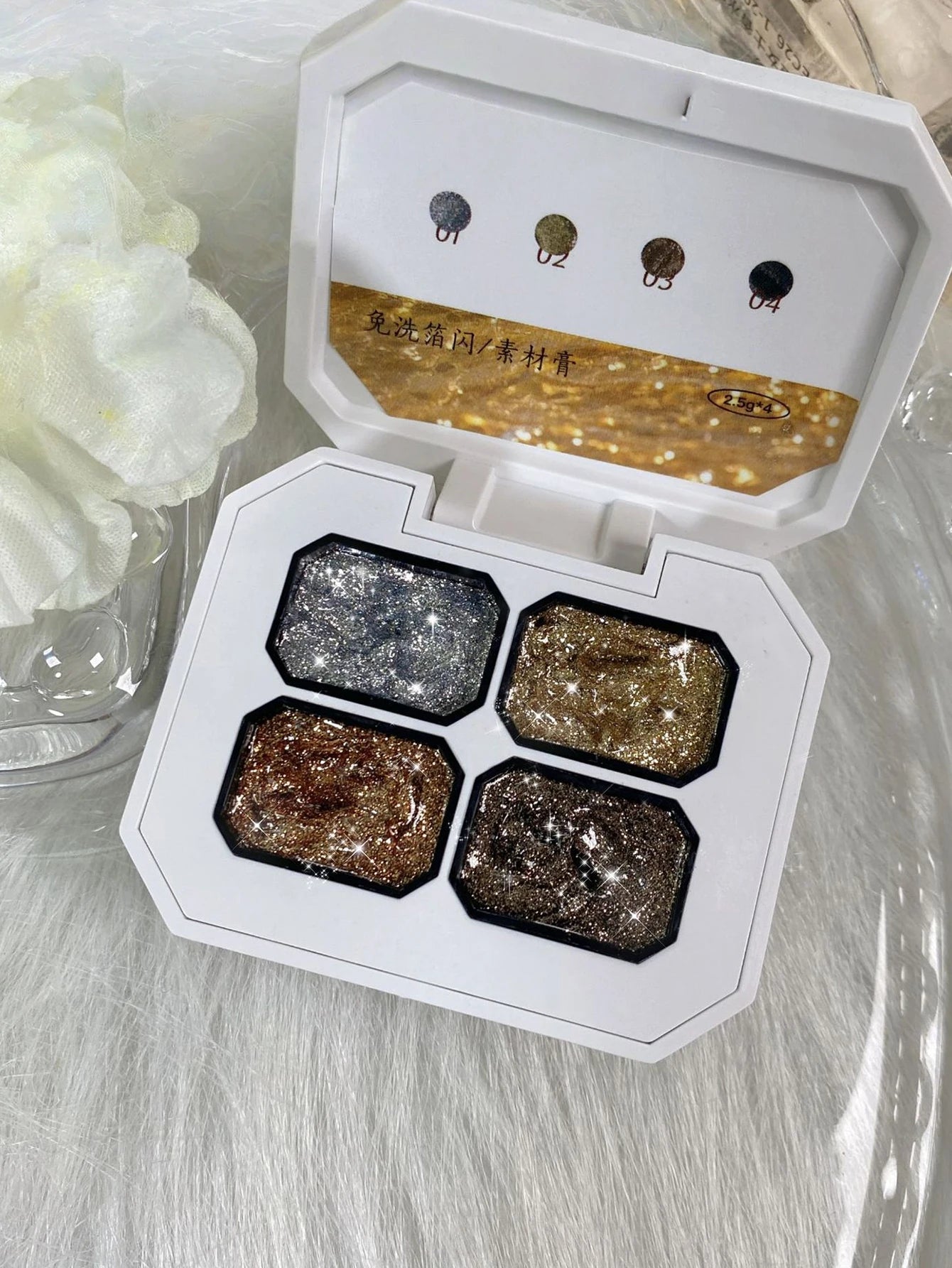 4 in 1 solid nail polish metal glue painting glue UV gel with nail art pen nail salon set