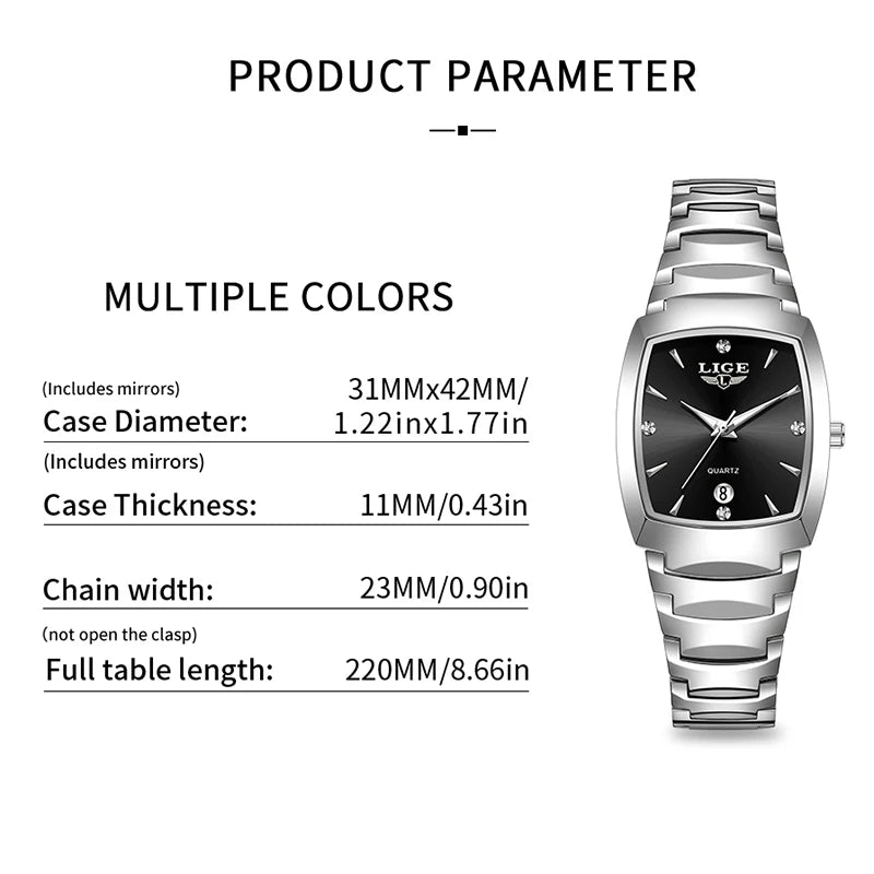 LIGE Watch women Business Luxury Ladies clock female waterproof watches Fashion quartz Simple Watch for Wome montre femme+BOX