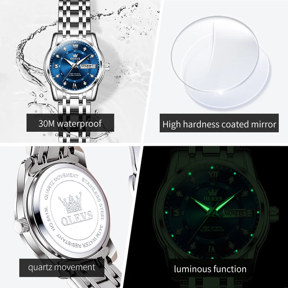 OLEVS brand watch Roman scale fashion calendar quartz watch waterproof women's watch 5513