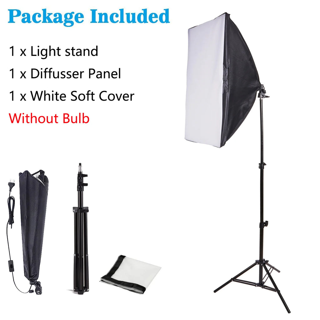 Photographic Equipment Photo Studio Photography Soft Box Kit With Triopod Video 50x70cm Softbox Photo Box With Lamp Holder E27
