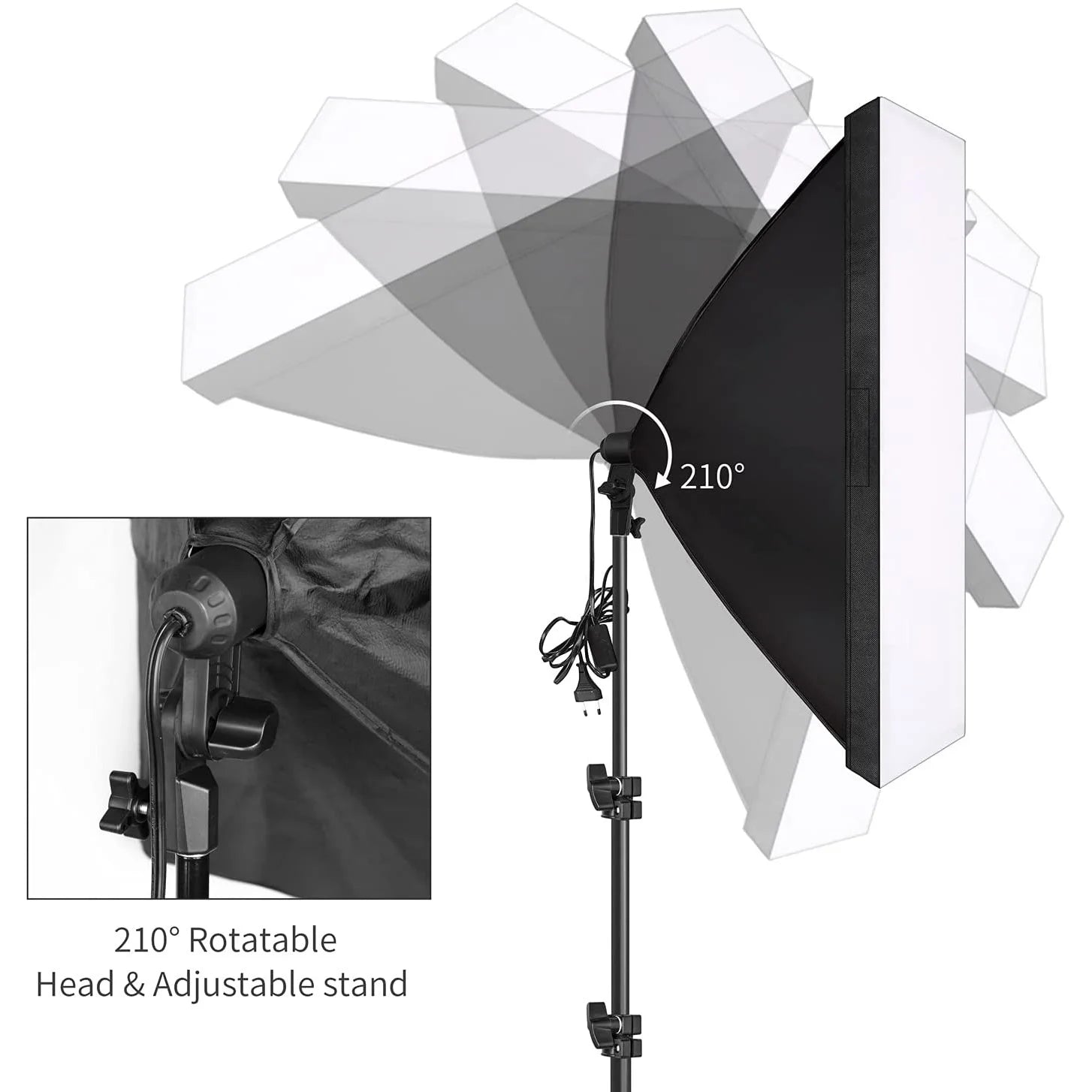 Photographic Equipment Photo Studio Photography Soft Box Kit With Triopod Video 50x70cm Softbox Photo Box With Lamp Holder E27