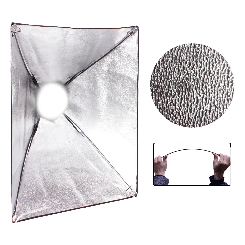 SH 2pcs 50x70CM Lighting Softbox Kit Use For Four Lamp, Made Of Polyethylene High Reflector Particle