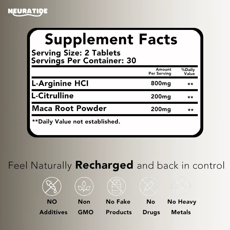 3-in-1 Nitric Oxide Ultra Supplement, Reproductive Health Natural Energizer, Performance, 60 Tablets, 30 Days Supply