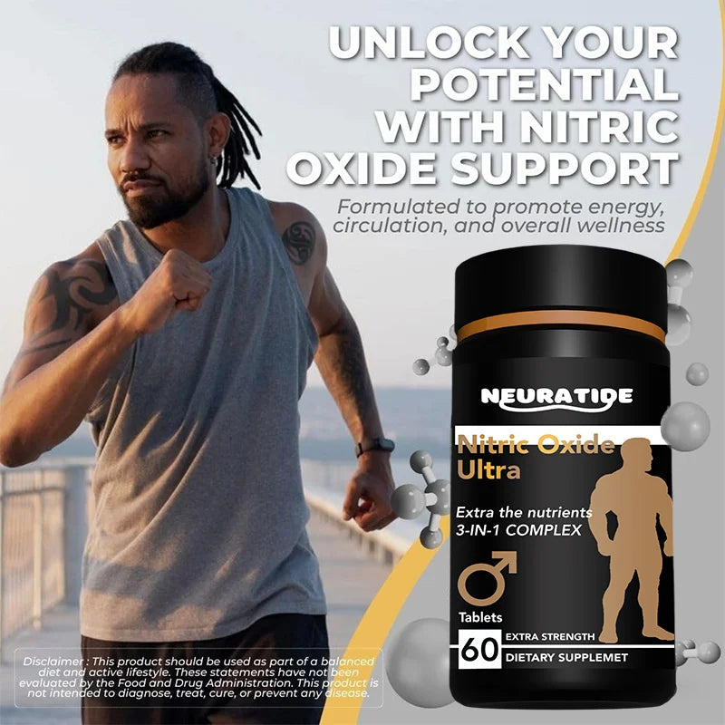 3-in-1 Nitric Oxide Ultra Supplement, Reproductive Health Natural Energizer, Performance, 60 Tablets, 30 Days Supply