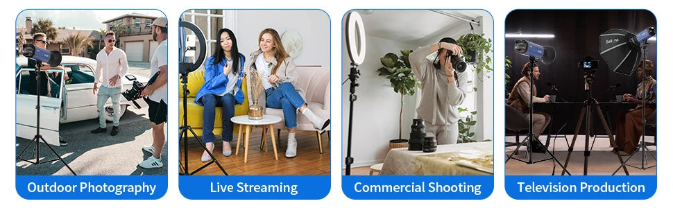 Selens 2.2~3.95M Light Stand with Air Pressure Buffer Aluminum Alloy Tripod For Photography Stiduo Video Flash Lighting Softbox