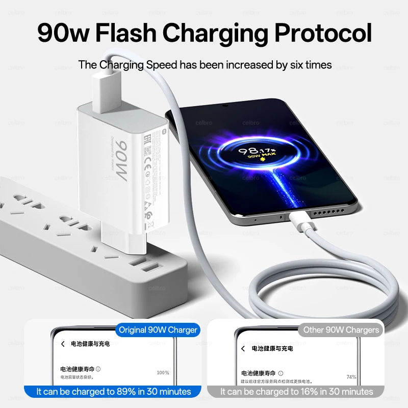 90W 6A Turbo Fast Wall Charger Original Xiaomi 15 14 13 12 11 Pro Ultra Lite USB To Type C Quick Charging Phone Cable Redmi Note