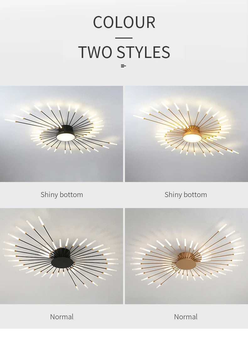 Modern Led Fireworks Pendant Lamps for Living Room Bedroom Chandelier Led Ceiling Hanging Lamp Home Furnishing lighting