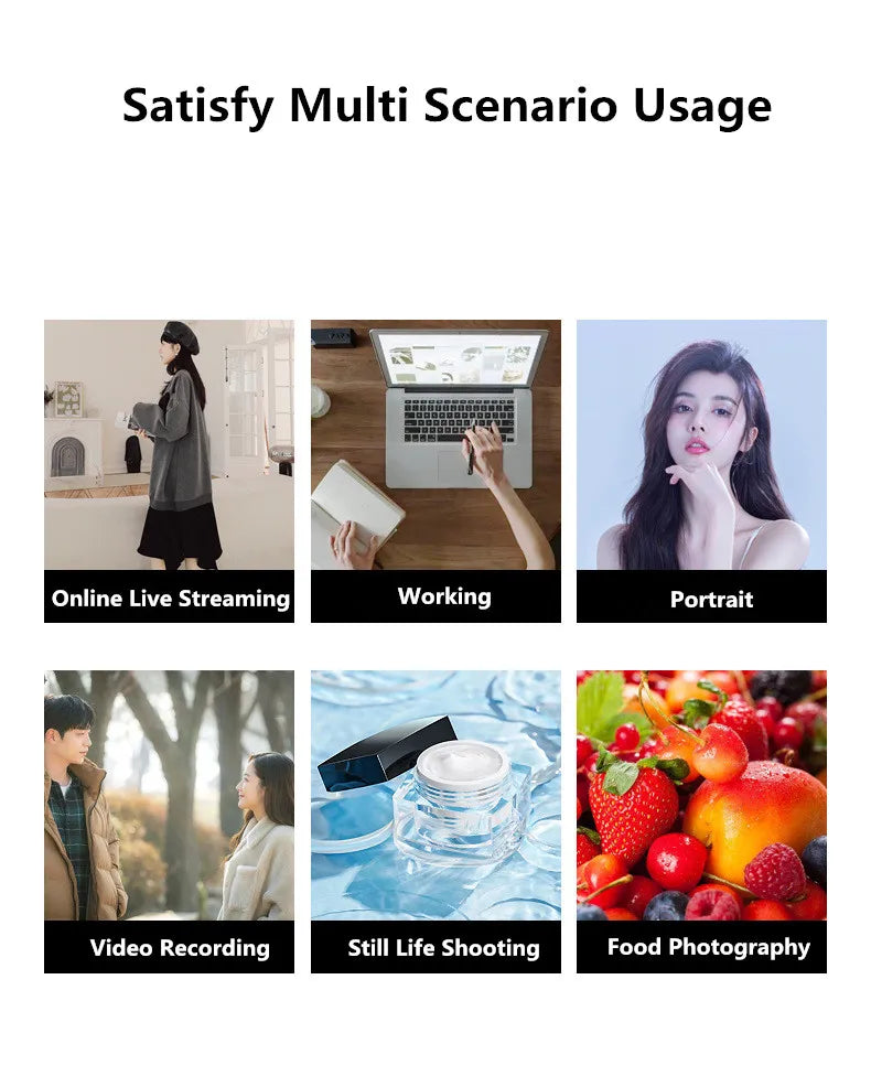 8/12 Inch LED Photography Video Panel Light Photo Studio Lighting Kit For Shoot Live Streaming Youbube With Tripod Stand