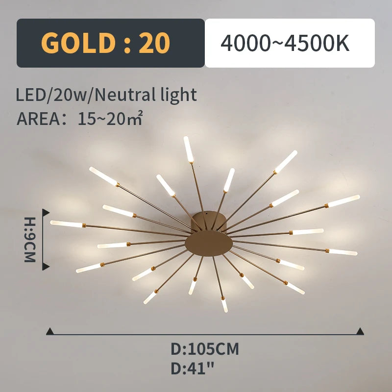Modern Led Fireworks Pendant Lamps for Living Room Bedroom Chandelier Led Ceiling Hanging Lamp Home Furnishing lighting