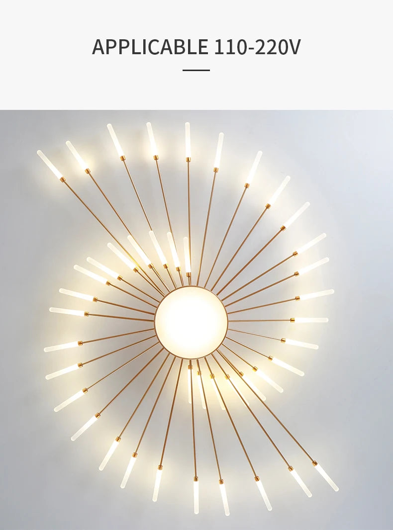 Modern Led Fireworks Pendant Lamps for Living Room Bedroom Chandelier Led Ceiling Hanging Lamp Home Furnishing lighting