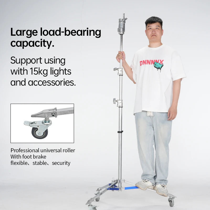 JINBEI JB290A Light Stand Professional Studio Stainless Steel Tripod Photography Live Streaming Room Holder Shooting Equipment