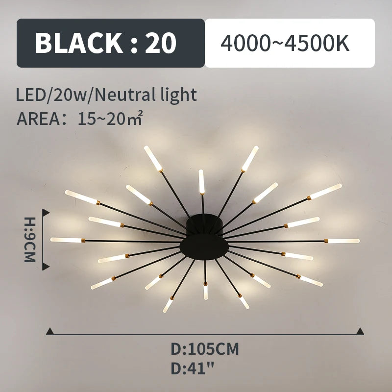 Modern Led Fireworks Pendant Lamps for Living Room Bedroom Chandelier Led Ceiling Hanging Lamp Home Furnishing lighting