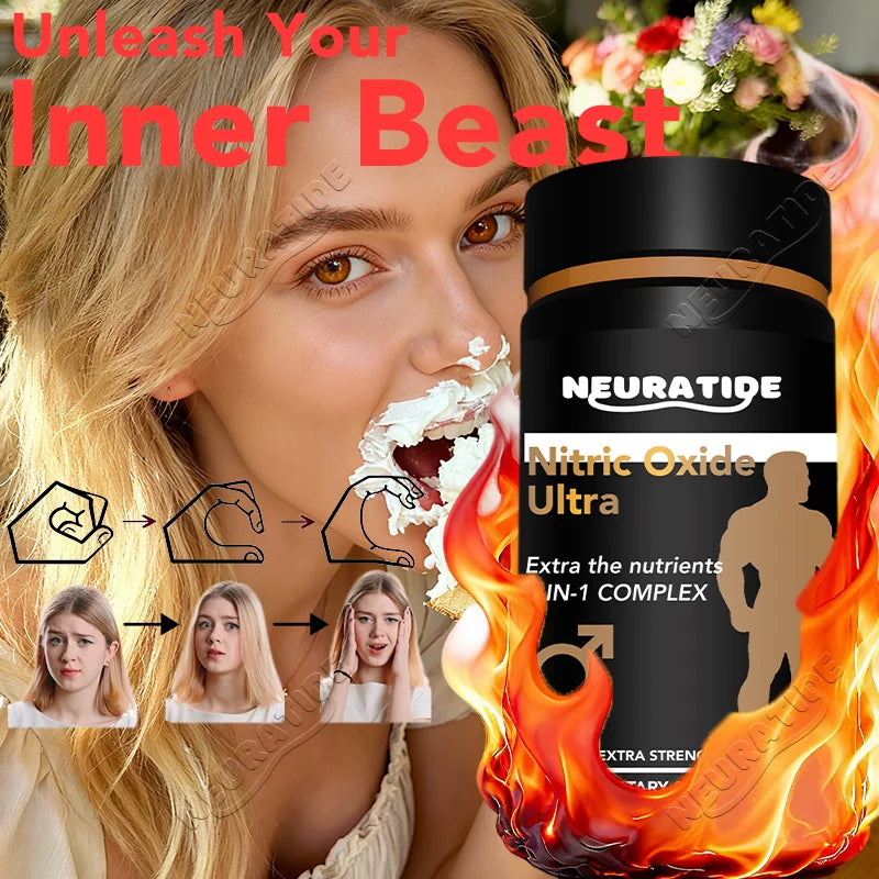 3-in-1 Nitric Oxide Ultra Supplement, Reproductive Health Natural Energizer, Performance, 60 Tablets, 30 Days Supply