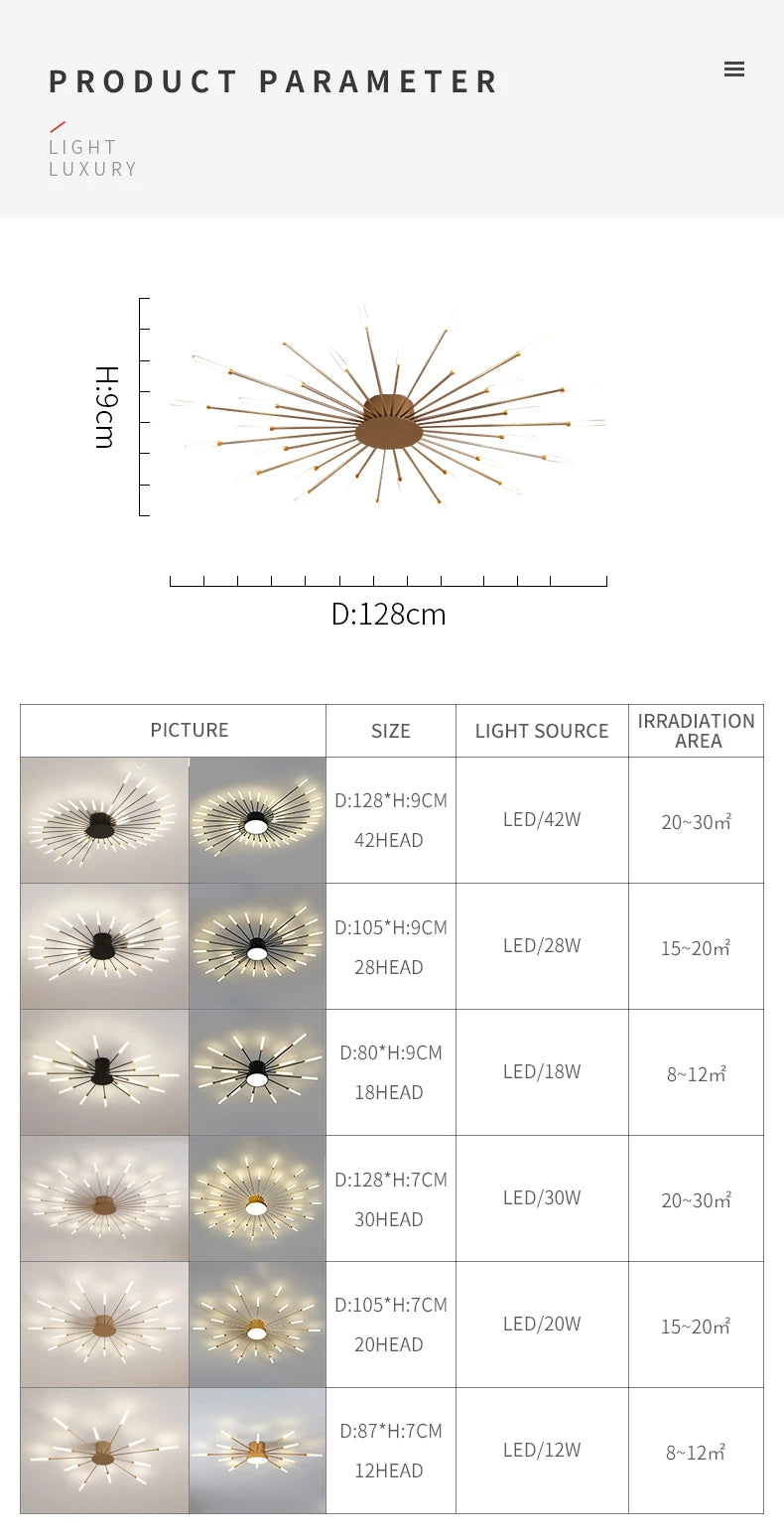 Modern Led Fireworks Pendant Lamps for Living Room Bedroom Chandelier Led Ceiling Hanging Lamp Home Furnishing lighting