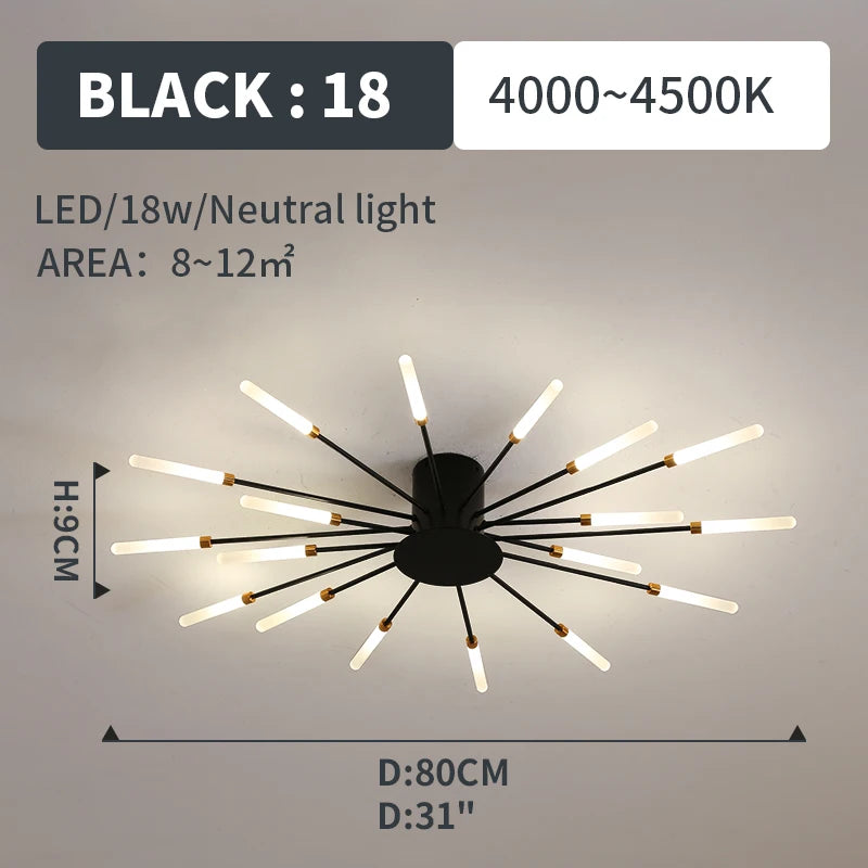 Modern Led Fireworks Pendant Lamps for Living Room Bedroom Chandelier Led Ceiling Hanging Lamp Home Furnishing lighting