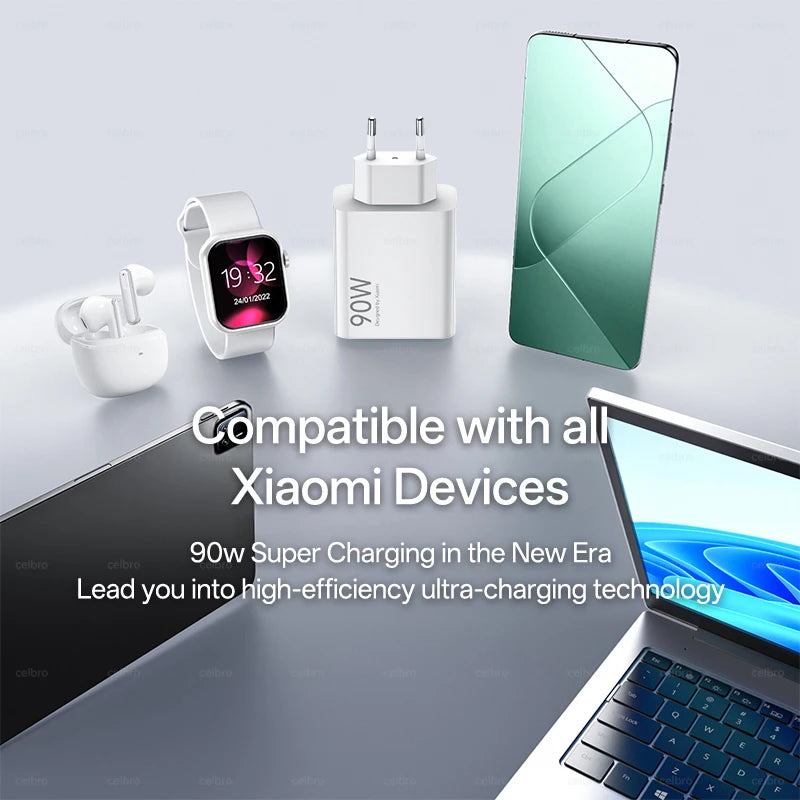 90W 6A Turbo Fast Wall Charger Original Xiaomi 15 14 13 12 11 Pro Ultra Lite USB To Type C Quick Charging Phone Cable Redmi Note