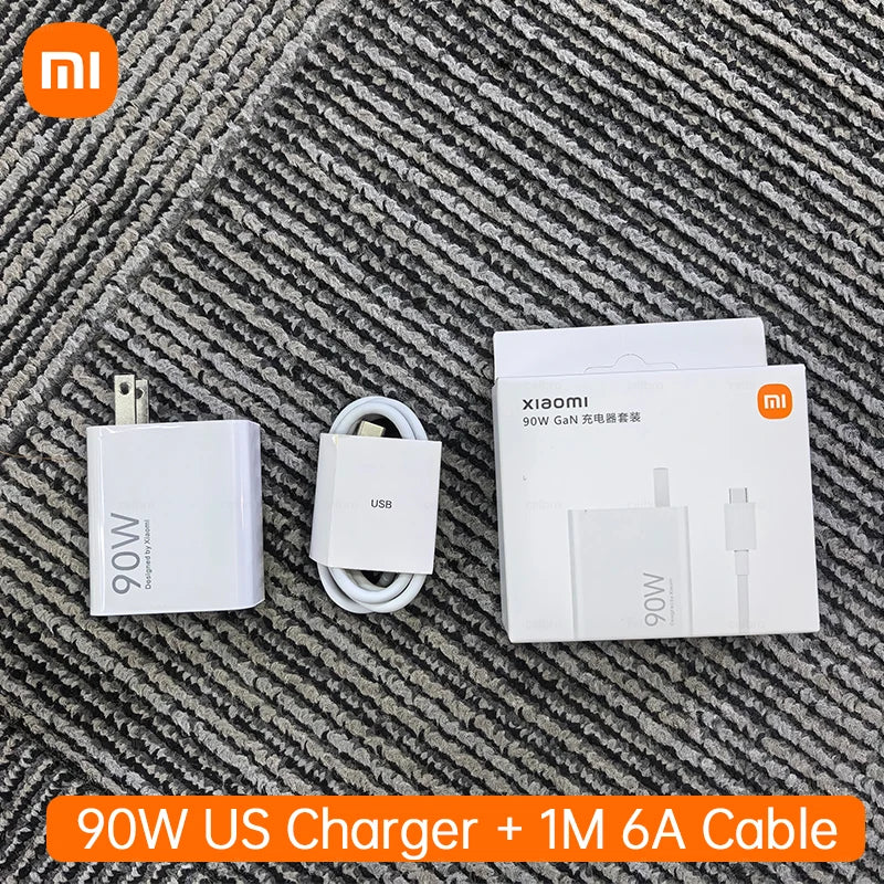 90W 6A Turbo Fast Wall Charger Original Xiaomi 15 14 13 12 11 Pro Ultra Lite USB To Type C Quick Charging Phone Cable Redmi Note