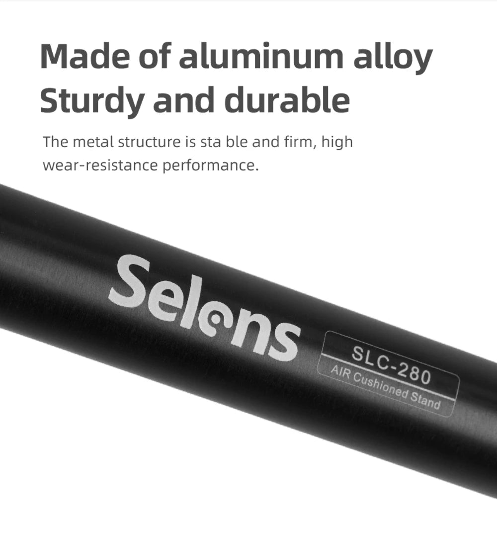 Selens 2.2~3.95M Light Stand with Air Pressure Buffer Aluminum Alloy Tripod For Photography Stiduo Video Flash Lighting Softbox