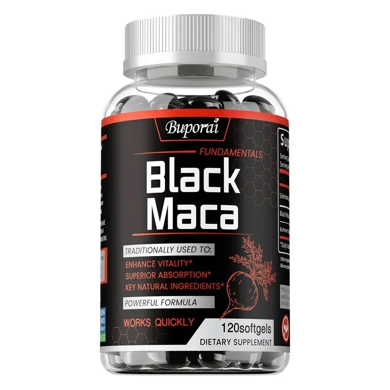 Black Maca Supplement - Natural Nergizer, Improve Performance, Energy, Endurance Muscle Mass Improve, Balance Hormones