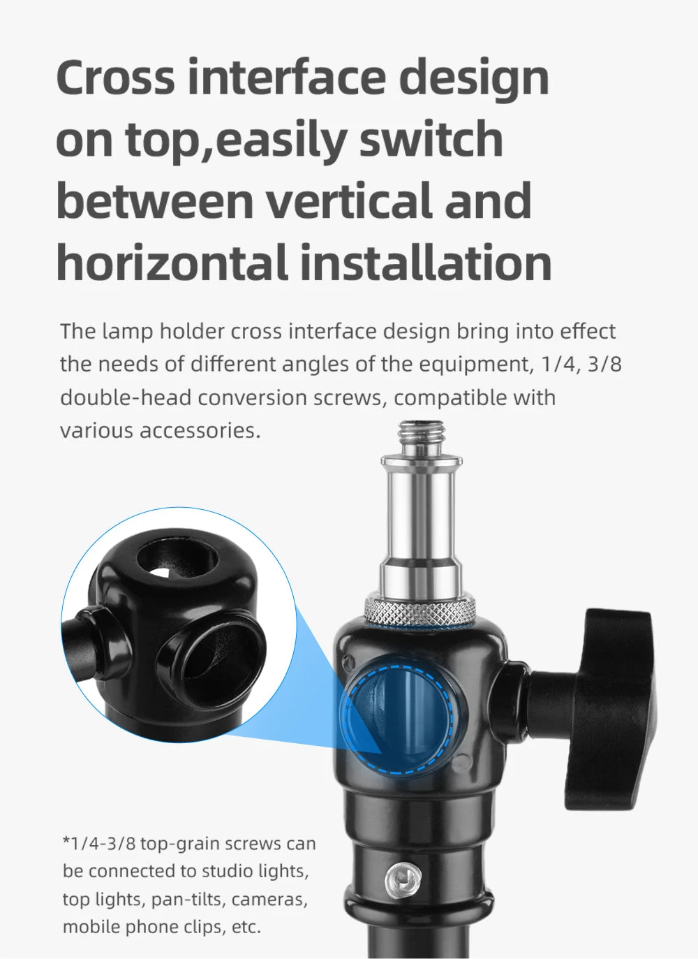 Selens 2.2~3.95M Light Stand with Air Pressure Buffer Aluminum Alloy Tripod For Photography Stiduo Video Flash Lighting Softbox