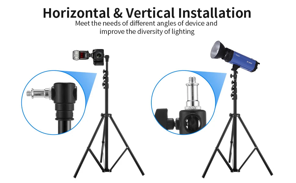 Selens 2.2~3.95M Light Stand with Air Pressure Buffer Aluminum Alloy Tripod For Photography Stiduo Video Flash Lighting Softbox