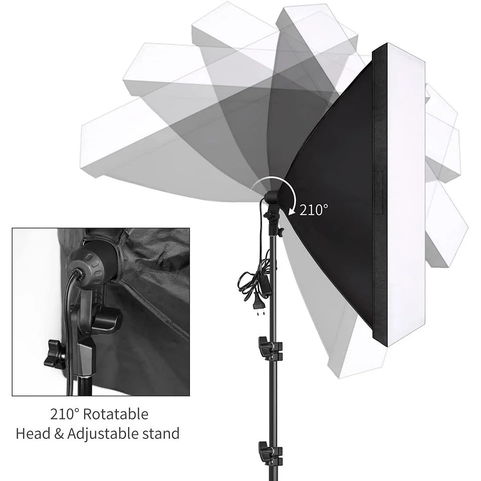 Photographic Equipment Photo Studio Photography Soft Box Kit With Triopod Video 50x70cm Softbox Photo Box With Lamp Holder E27