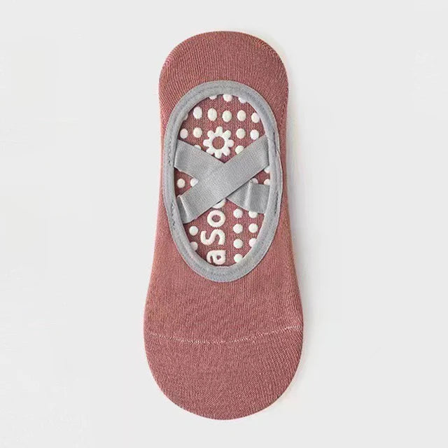 Breathable Towel Bottom Yoga Socks Women Silicone Non-Slip Bandage Pilates Sock Ladies Ballet Dance Fitness Workout Cotton Socks