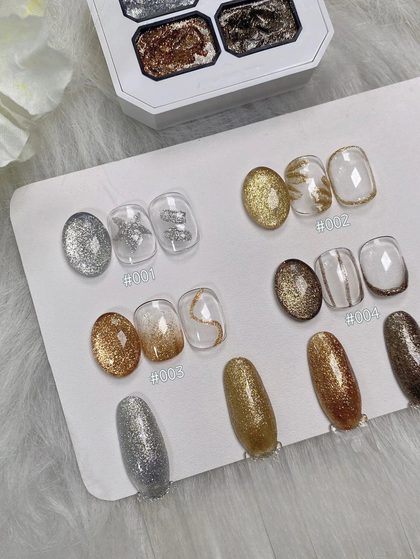 4 in 1 solid nail polish metal glue painting glue UV gel with nail art pen nail salon set