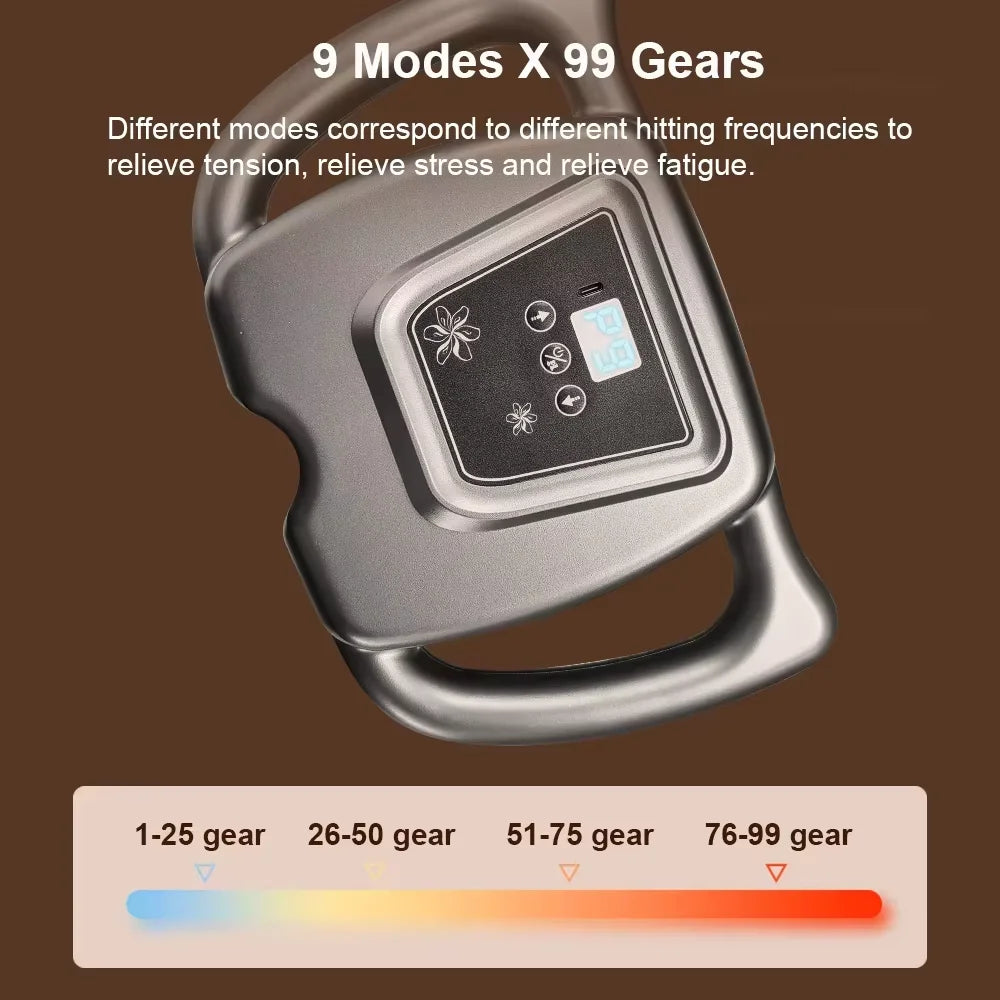 Fascia Gun Muscle Massager with 16 Heads Deep Tissu Electronic Percussion Vibration Therapy for Body Back Shoulders Legs