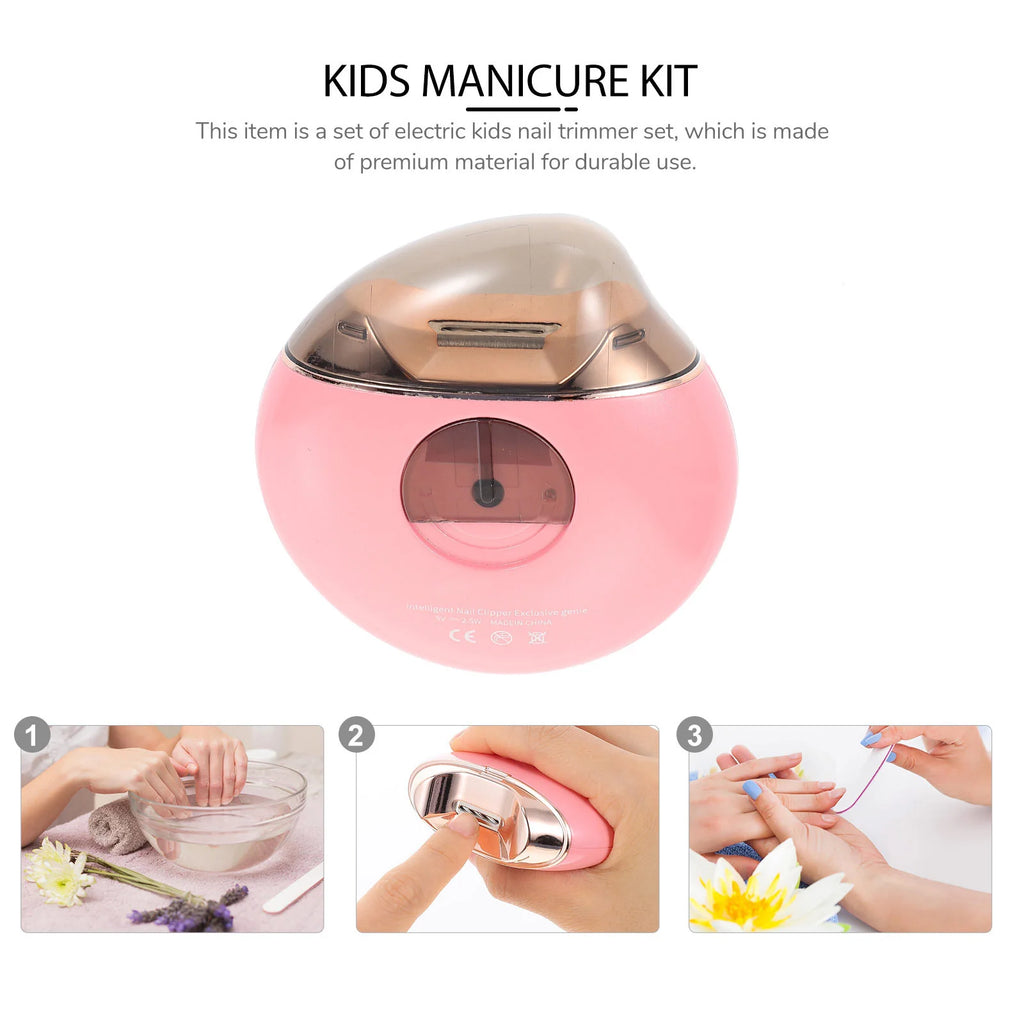 1Set Electric Nail Trimmer Safe Durable Portable Nail Care Tool Kit with Replacement Heads for Adults