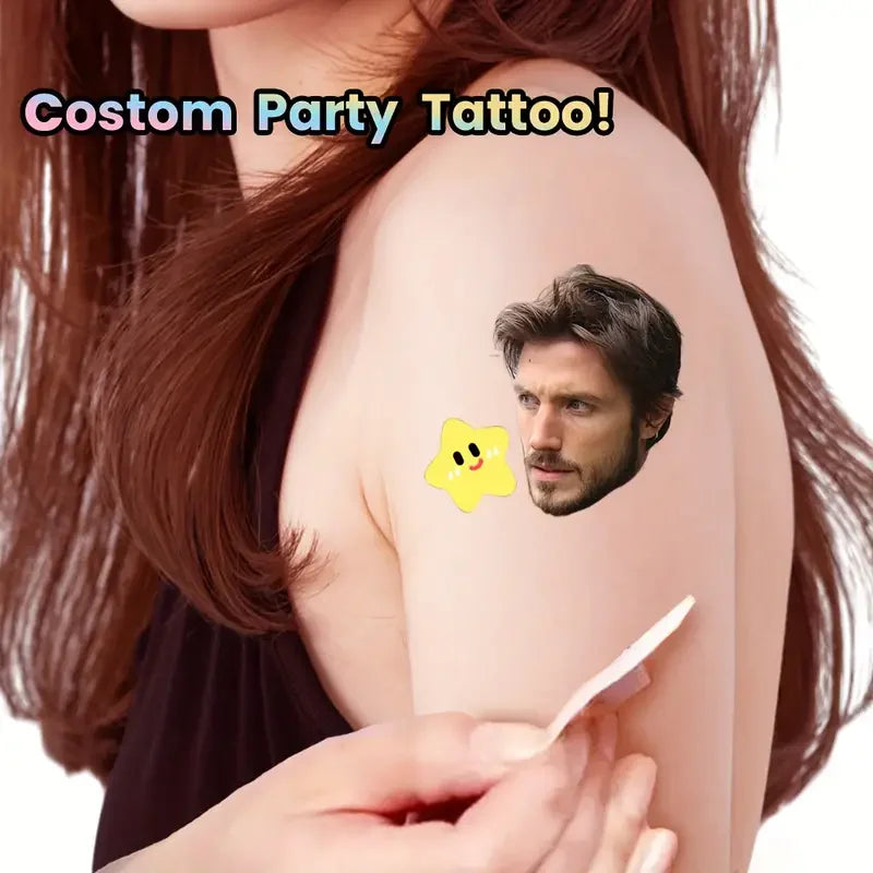 custom temporary star tattoo sticker fun design Valentine's Day anniversary wedding children kids boy girl bithday gift 15 PCS