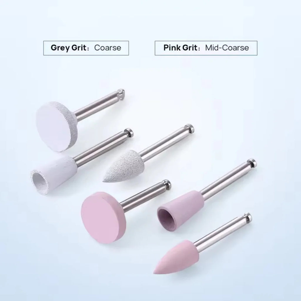 12Pcs/Box Dental Composite Polishing Kit for Dental RA2.35mm Shank Low Speed Handpiece Teeth Nail Polisher Tool Grinding Heads
