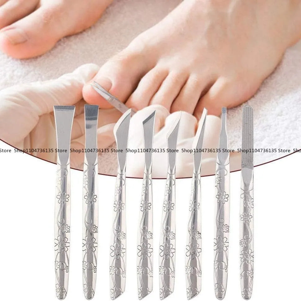 8-Piece Set, Foot Pedicure Tool, Set, Stainless Steel Dead Skin Removal Kit