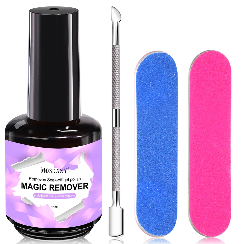 Nail Gel Remover Set 15ml Gel Blast & Soft Gel Remover Professional Not irritation Painless Semi-Permanent Nail Polish Cleaner